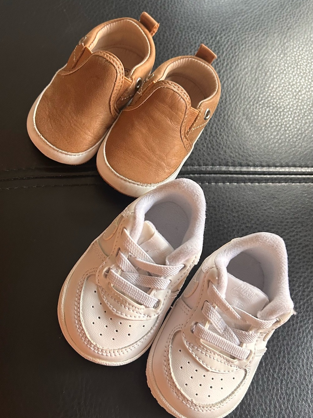 Nike baby sneakers and suede loafers